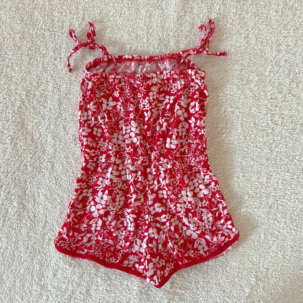 Crazy 8 Red Floral Romper - Picture 2 of 10